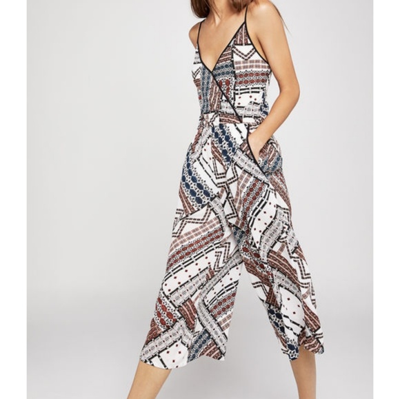 BCBGeneration Other - BCBG Jumpsuit - Ribbon Patchwork Surplice Culotte